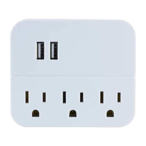 slide 1 of 1, Ge Dual Port Usb And Ac Charging Station - White, 1 ct