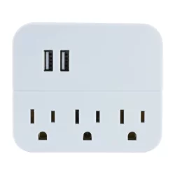 Ge Dual Port Usb And Ac Charging Station - White