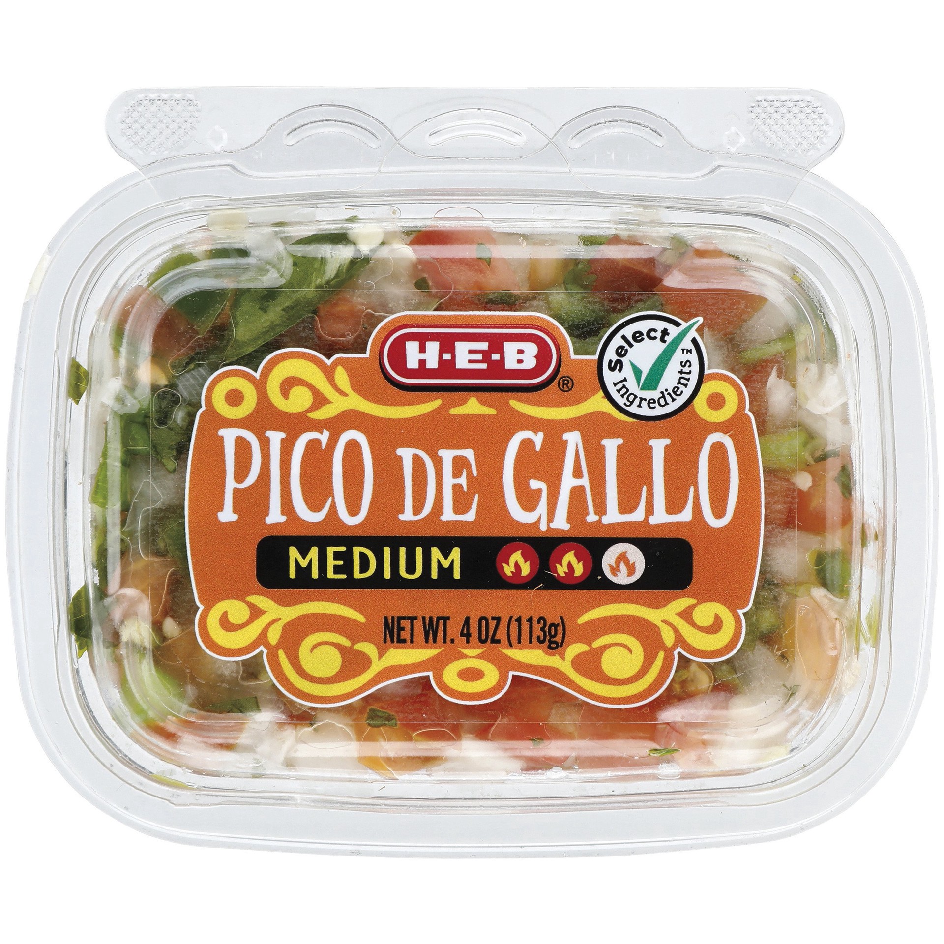 slide 1 of 1, H-E-B Medium Pico de Gallo, 4 oz