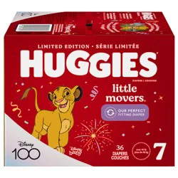 Huggies Little Movers Baby Diapers, Size 7, 36 Ct
