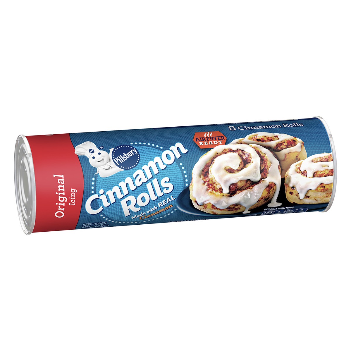 slide 4 of 9, Pillsbury Cinnamon Rolls with Original Icing, Refrigerated Canned Pastry Dough, 8 Rolls, 12.4 oz, 12.4 oz