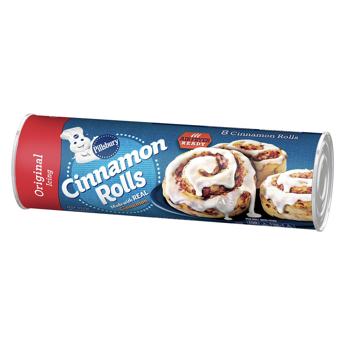 slide 5 of 9, Pillsbury Cinnamon Rolls with Original Icing, Refrigerated Canned Pastry Dough, 8 Rolls, 12.4 oz, 12.4 oz