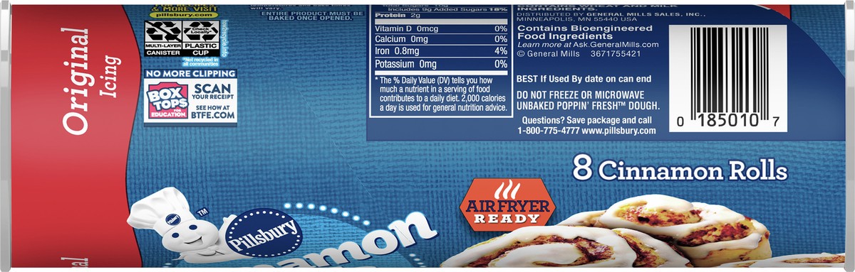 slide 9 of 9, Pillsbury Cinnamon Rolls with Original Icing, Refrigerated Canned Pastry Dough, 8 Rolls, 12.4 oz, 12.4 oz