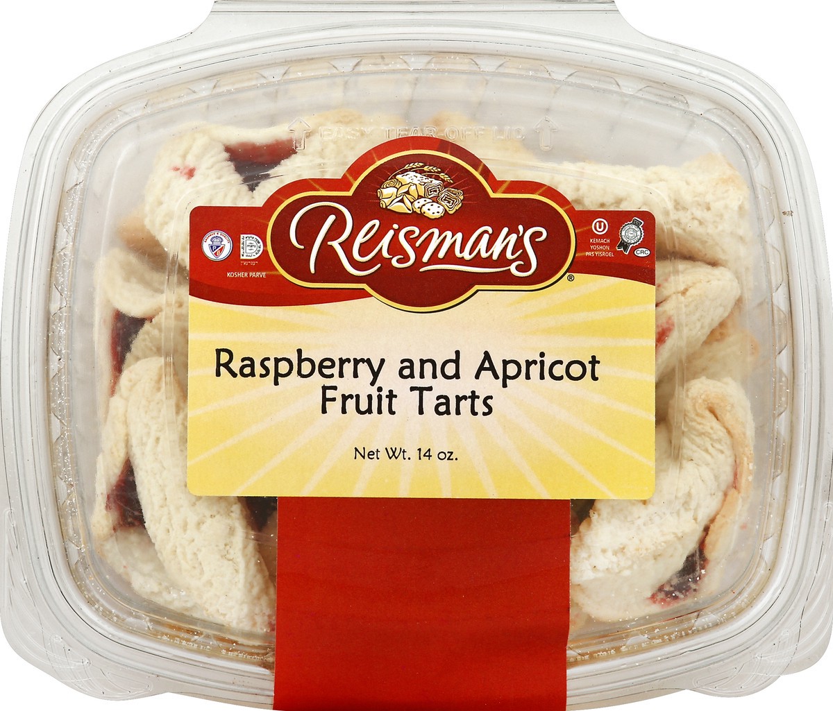 slide 4 of 4, Reisman's Raspberry And Apricot Fruit Tarts, 14 oz