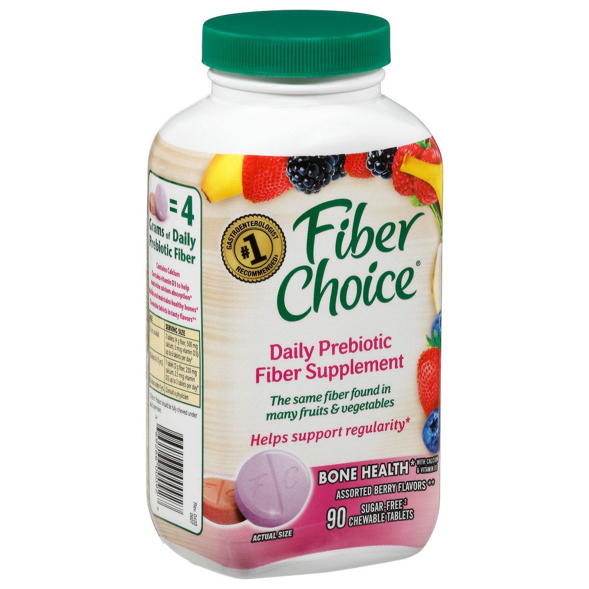 slide 2 of 10, FIBER CHOICE Bone Health Prebiotic Fiber Supplement Tablets 90ct, 13.25 oz