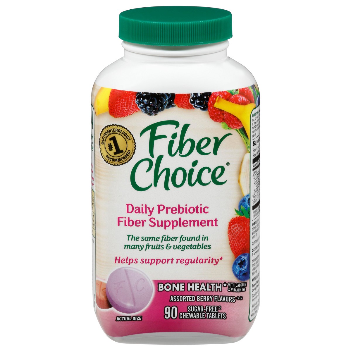 slide 3 of 10, FIBER CHOICE Bone Health Prebiotic Fiber Supplement Tablets 90ct, 13.25 oz