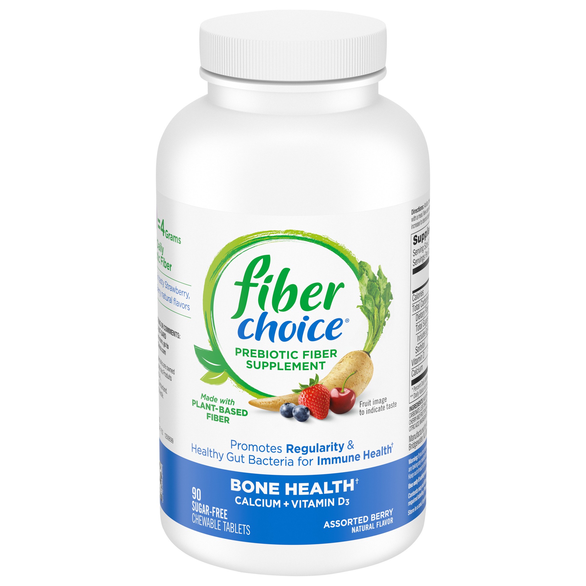 slide 1 of 10, FIBER CHOICE Bone Health Prebiotic Fiber Supplement Tablets 90ct, 13.25 oz