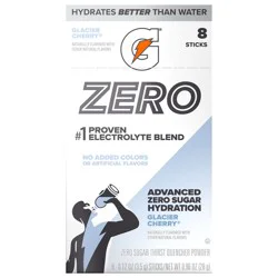 Gatorade Zero Zero Sugar Thirst Quencher Powder Glacier Cherry 0.12 Oz, 8 Count