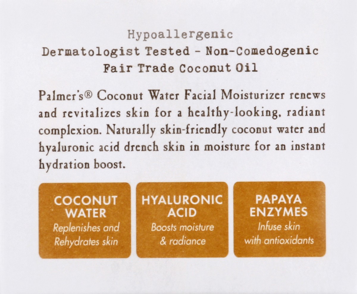 slide 6 of 6, Palmer's Facial Moisturizer, Coconut Water, Coconut Oil Formula, 1.7 oz