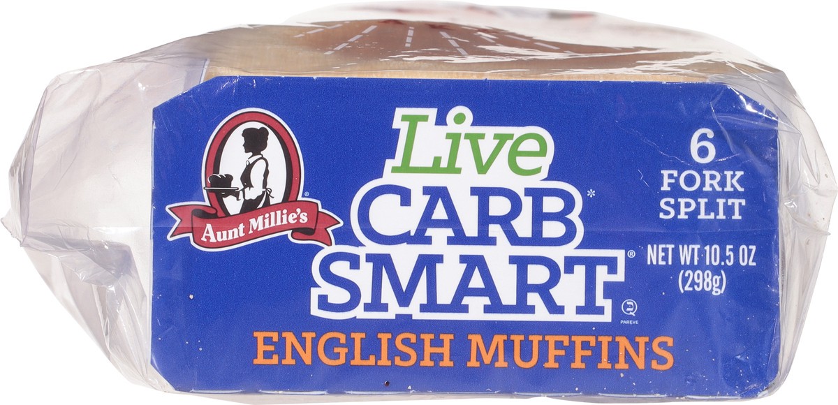 slide 2 of 9, Aunt Millie's Live Carb Smart English Muffins 6 ct, 6 ct