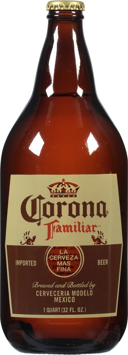 slide 5 of 10, Corona Familiar Mexican Lager Import Beer, 32 fl oz Bottle, 4.8% ABV, 32 fl oz