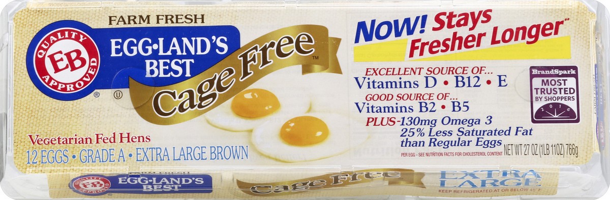slide 2 of 4, Eggland's Best Cage Free Extra Large Brown Eggs, 12 count, 12 ct