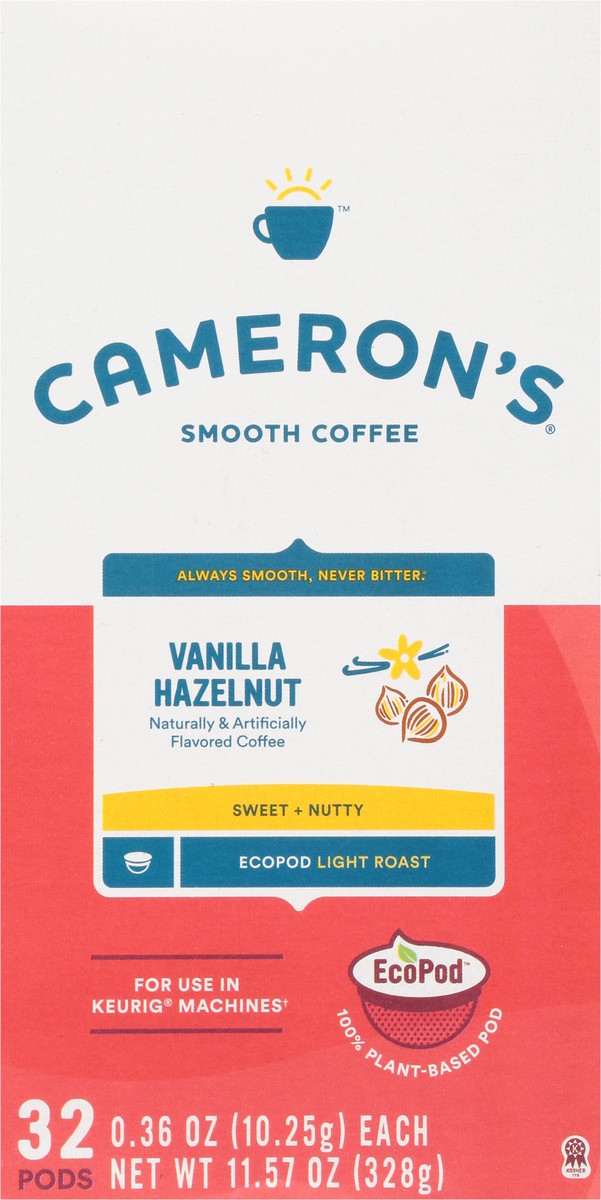 slide 2 of 9, Cameron's Coffee Single Serve Pods, Flavored, Vanilla Hazelnut- 11.57 oz, 11.57 oz