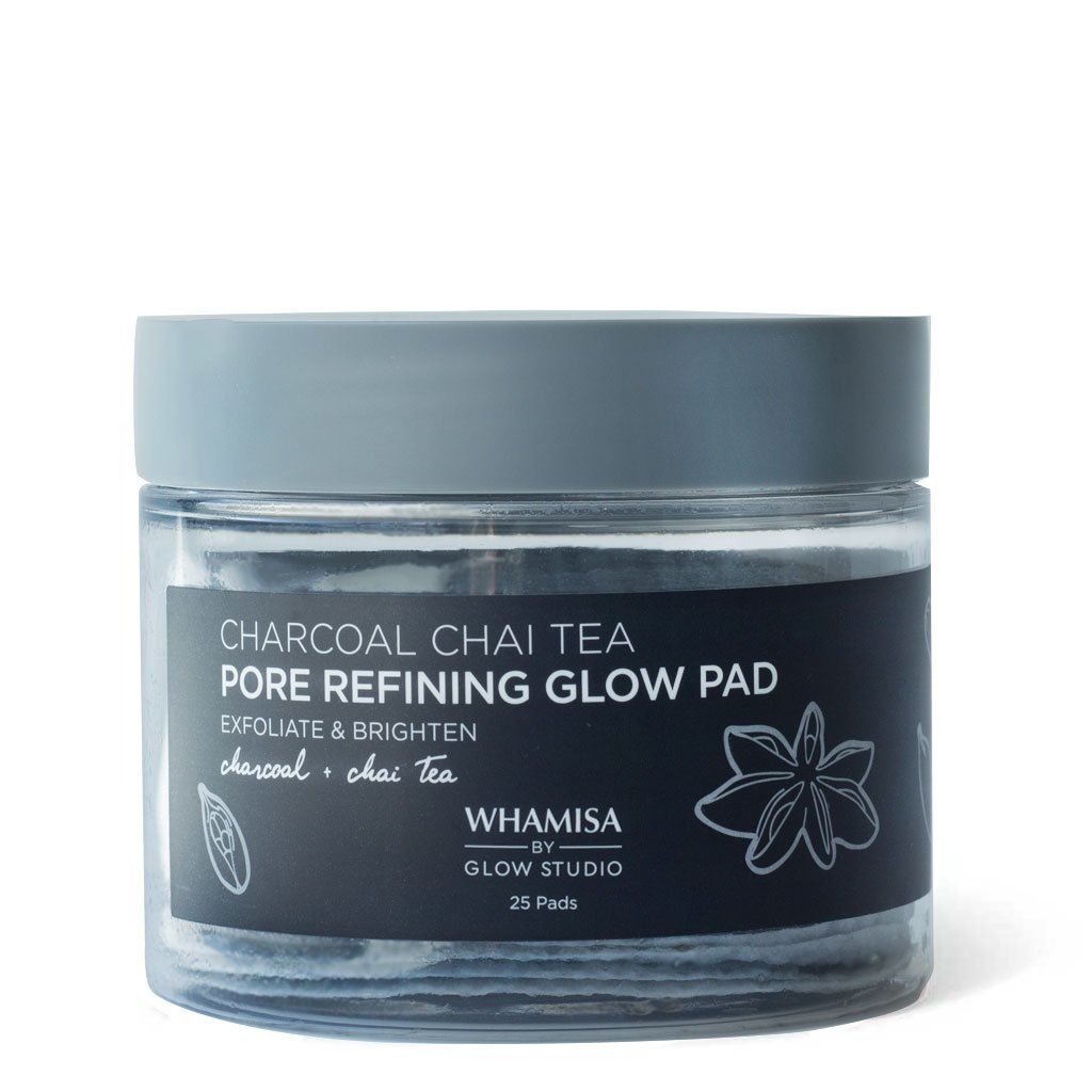 slide 1 of 4, Glow Studio Whamisa Charcoal Chai Pore Refining Glow Pad Facial Treatment, 25 ct; 6.24 oz