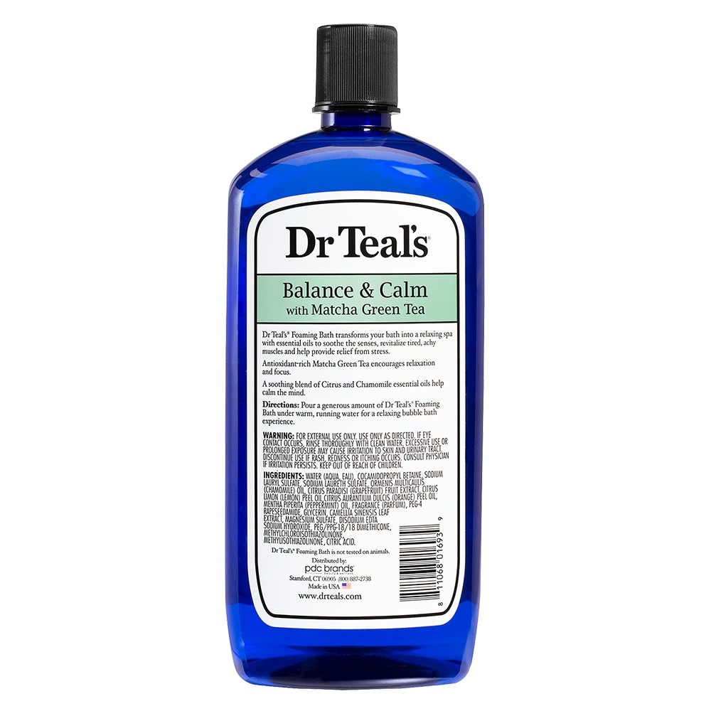 slide 2 of 3, Dr. Teal's Balance & Calm with Matcha Green Tea Foaming Bubble Bath, 34 oz