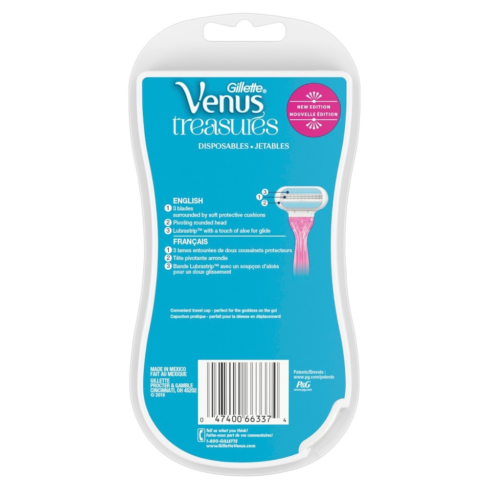 slide 2 of 5, Gillette Venus Treasures Disposable Razors, 3 ct