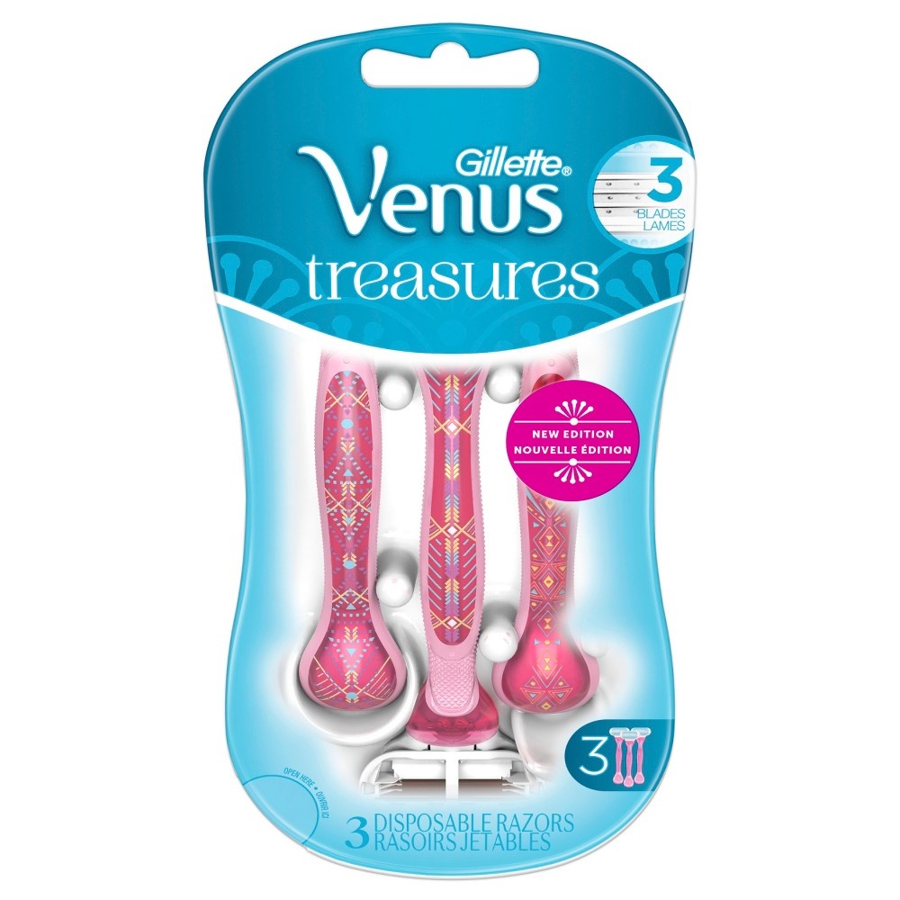 slide 4 of 5, Gillette Venus Treasures Disposable Razors, 3 ct