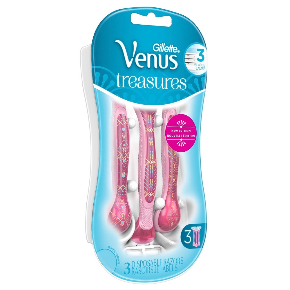 slide 5 of 5, Gillette Venus Treasures Disposable Razors, 3 ct