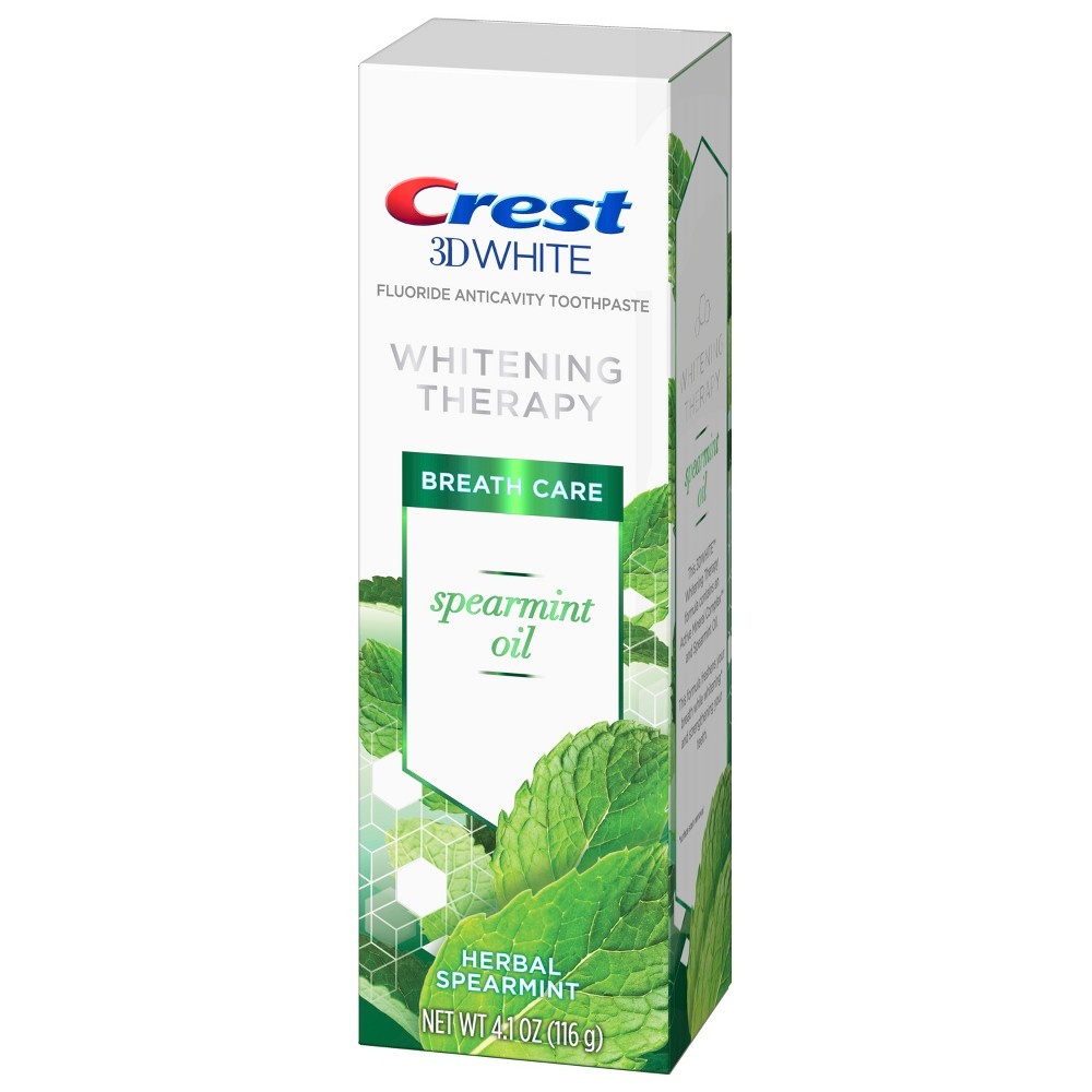 slide 6 of 8, Crest 3d White Whitening Therapy Toothpaste, Spearmint Oil, 4.1 oz