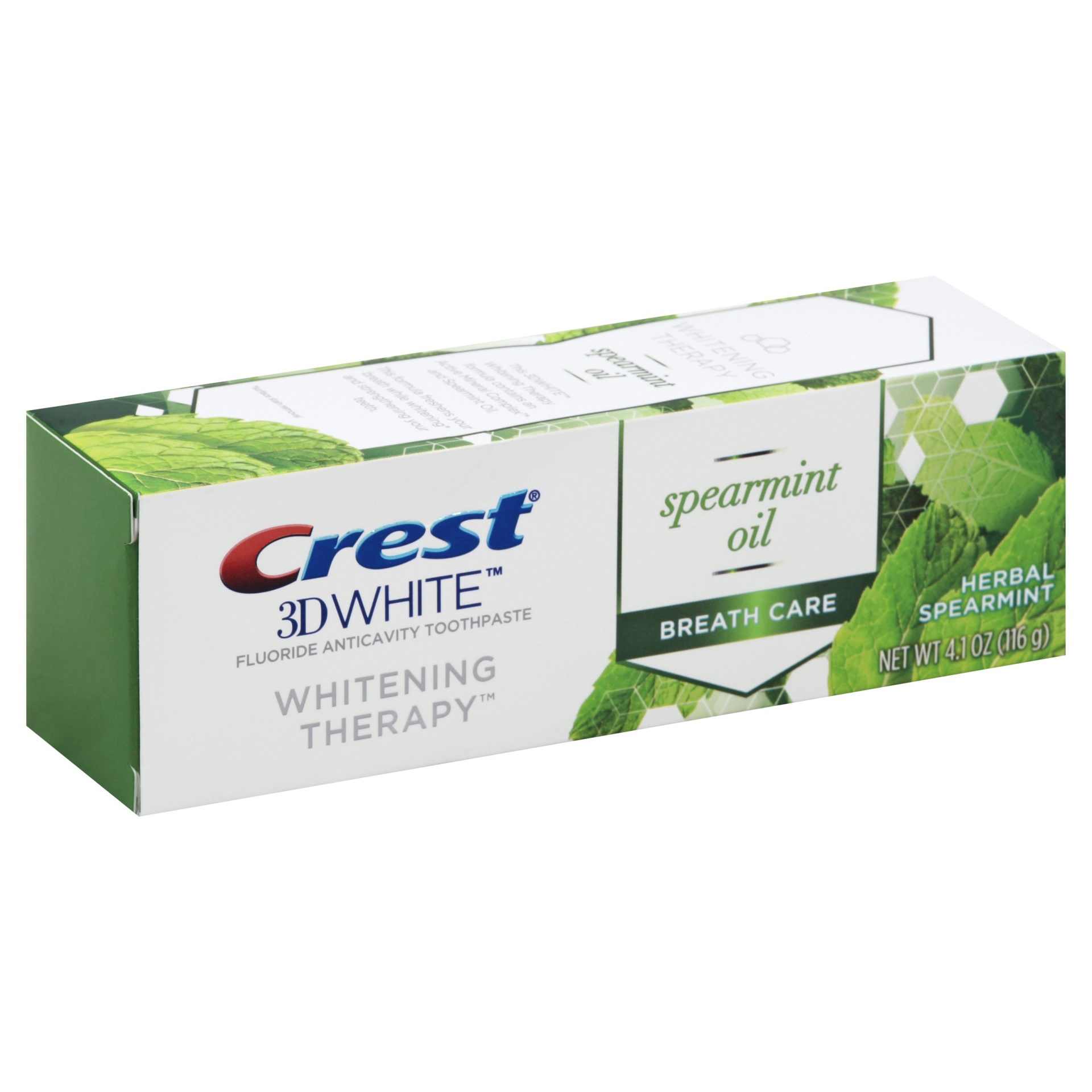 slide 1 of 8, Crest 3d White Whitening Therapy Toothpaste, Spearmint Oil, 4.1 oz