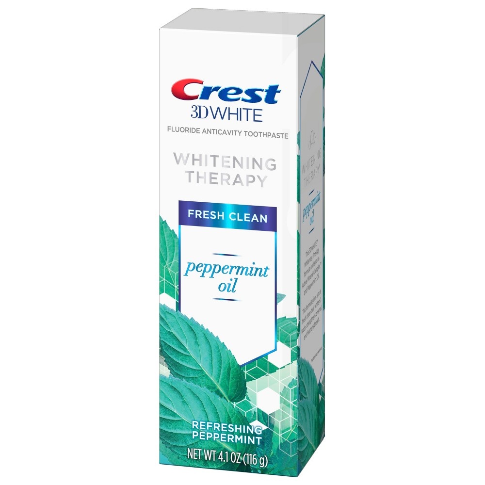 slide 2 of 6, Crest 3D Peppermint Oil Whitening Therapy Toothpaste, 4.1 oz