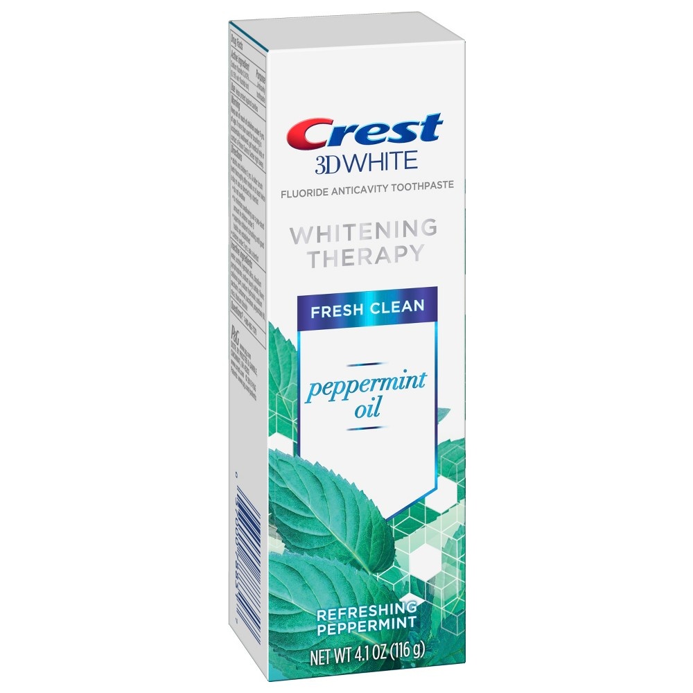 slide 4 of 6, Crest 3D Peppermint Oil Whitening Therapy Toothpaste, 4.1 oz