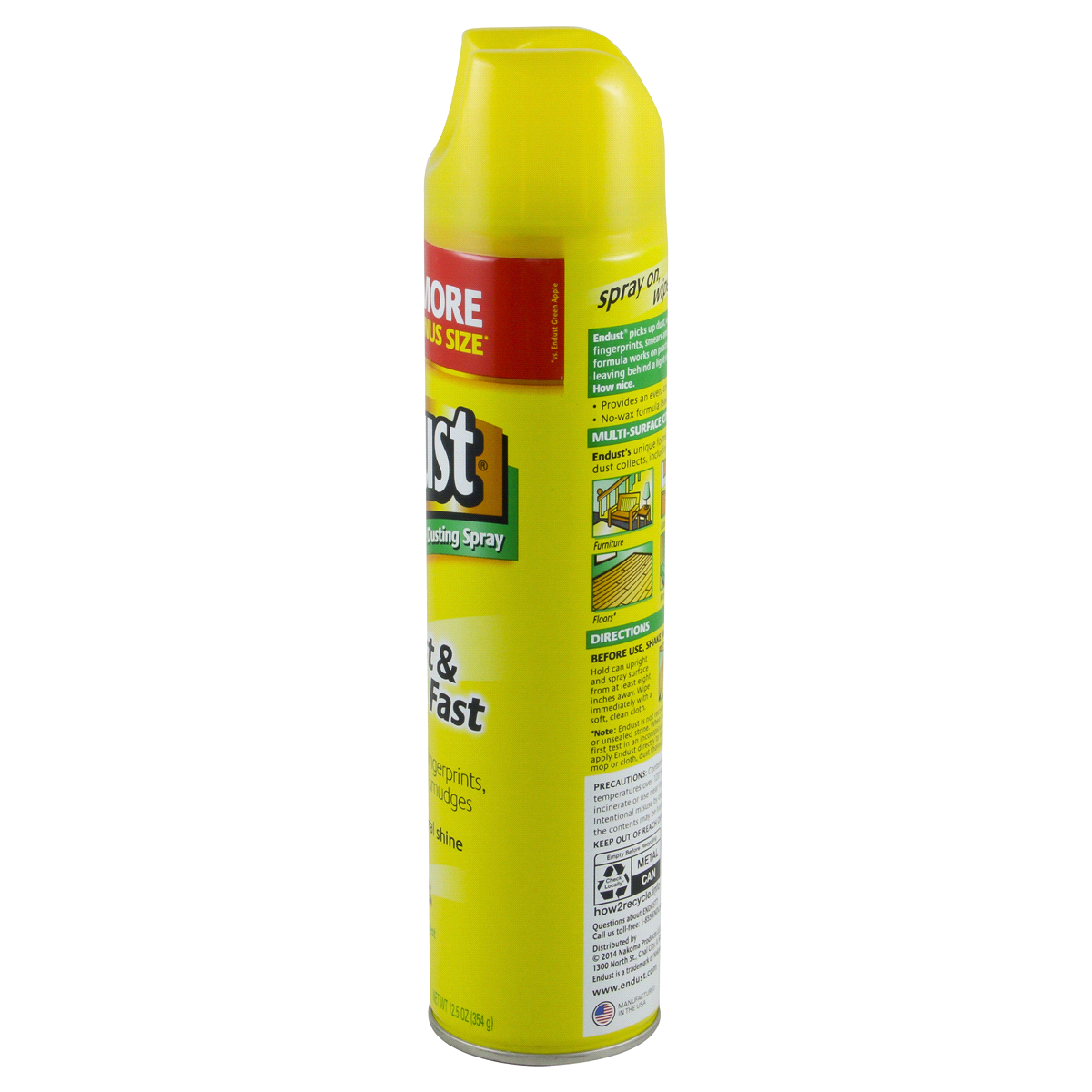 slide 4 of 4, Endust Dusting Spray Lemon Zest Multi-Surface Bonus Size, 12.5 oz