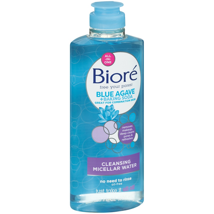 slide 2 of 7, Biore Baking Soda Cleansing Micellar Water Facial Cleanser, 10 fl oz