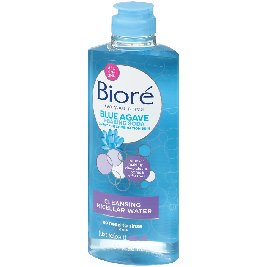 slide 3 of 7, Biore Baking Soda Cleansing Micellar Water Facial Cleanser, 10 fl oz