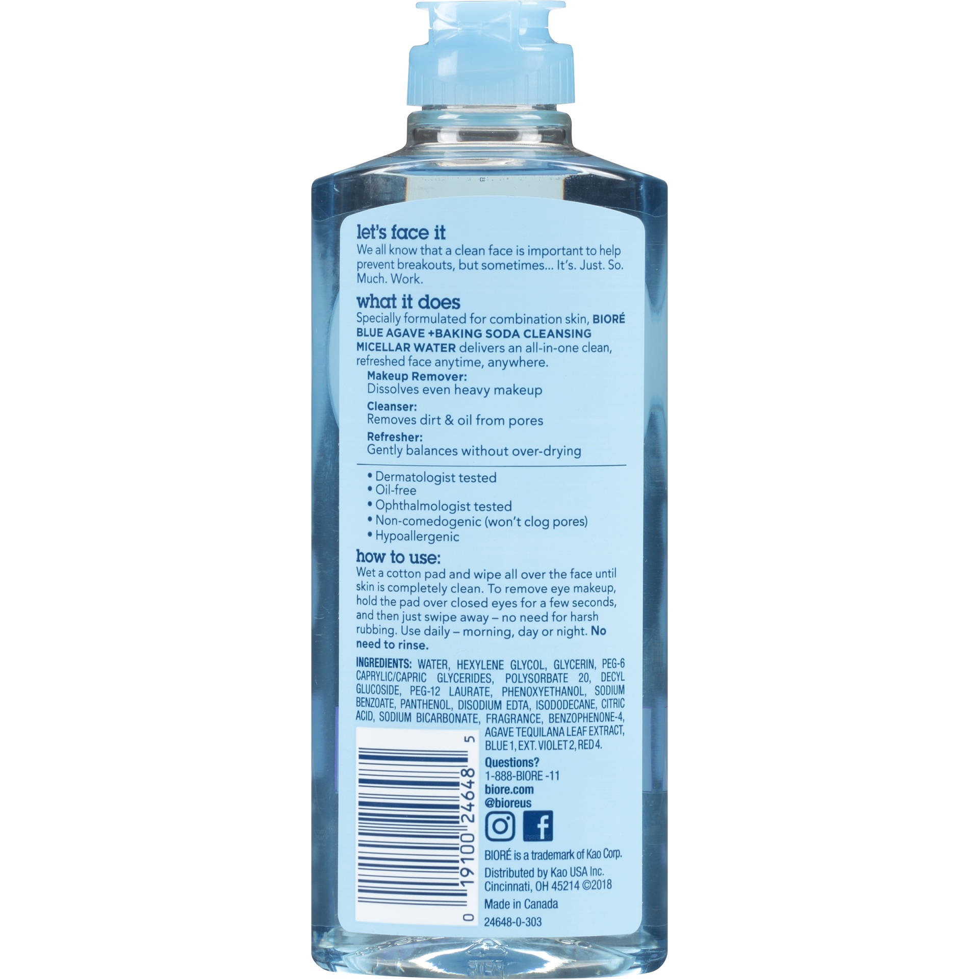 slide 6 of 7, Biore Baking Soda Cleansing Micellar Water Facial Cleanser, 10 fl oz