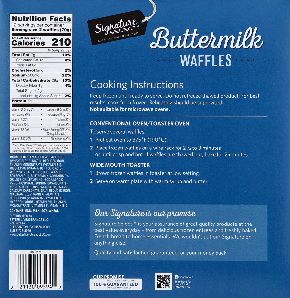 slide 2 of 7, Signature Select Waffles 24 ea, 