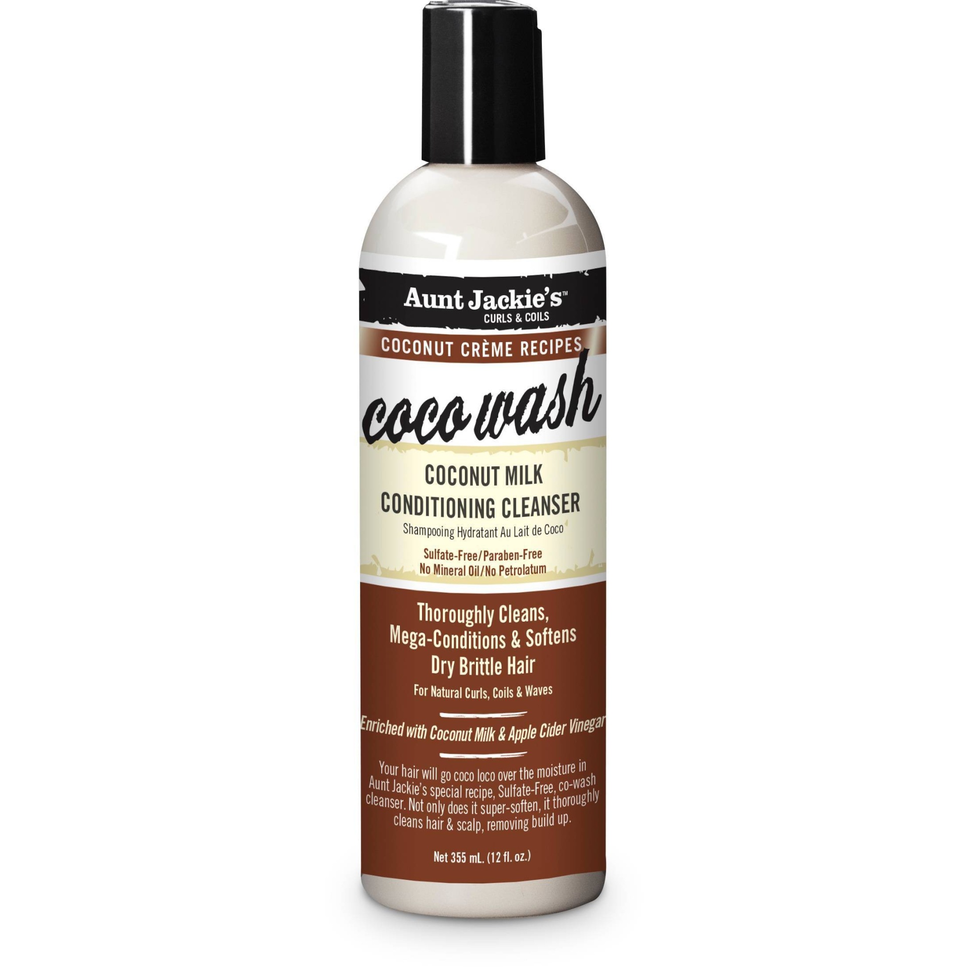 slide 1 of 1, Aunt Jackie's Coco Wash Coconut Milk Conditioning Cleanser, 12 fl oz