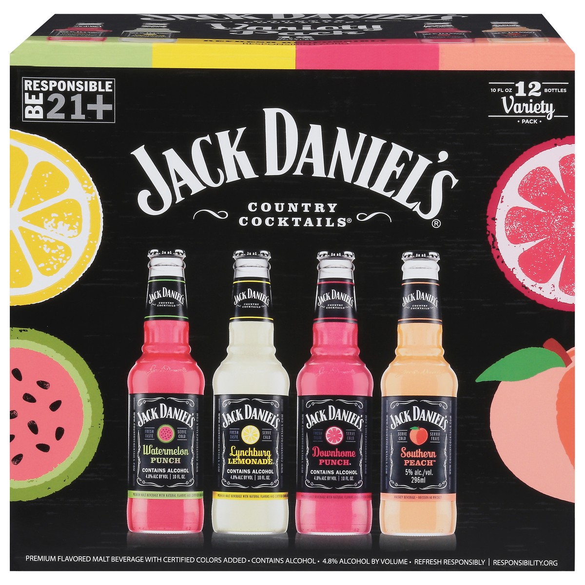 slide 1 of 1, Jack Daniel's Country Cocktails Variety Pack 12 - 10 fl oz Bottles, 12 ct; 10 oz