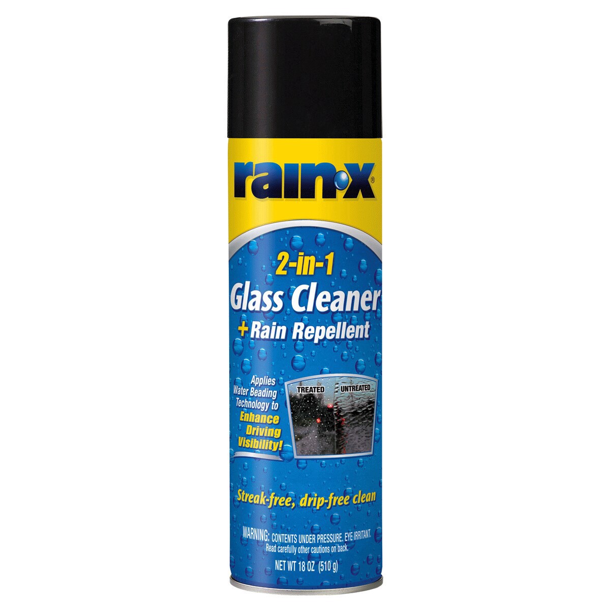 slide 1 of 1, Rain-X 2-In-1 Foaming Glass Cleaner And Rain Repellent Aerosol Spray, 18 oz