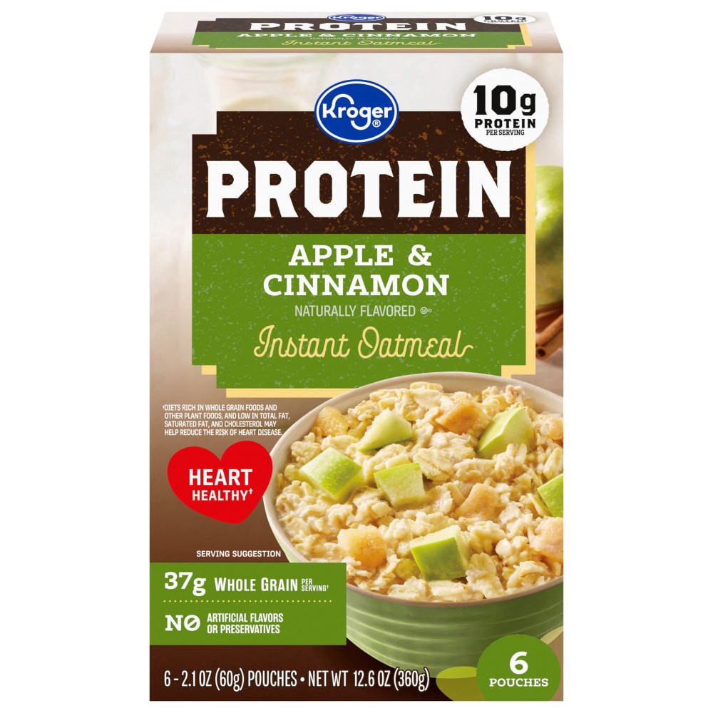 slide 3 of 4, Kroger® Apple & Cinnamon Instant Oatmeal, 6 ct; 2.1 oz