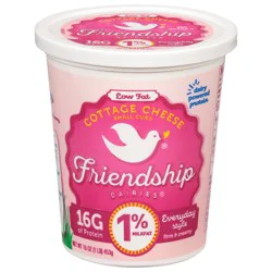 Friendship Dairies Low Fat Small Curd Cottage Cheese, 1% Milkfat, Everyday Style, 16 oz