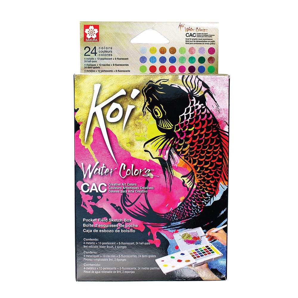 slide 3 of 4, Koi Water Colors Pocket Field Sketch Box, 1 ct