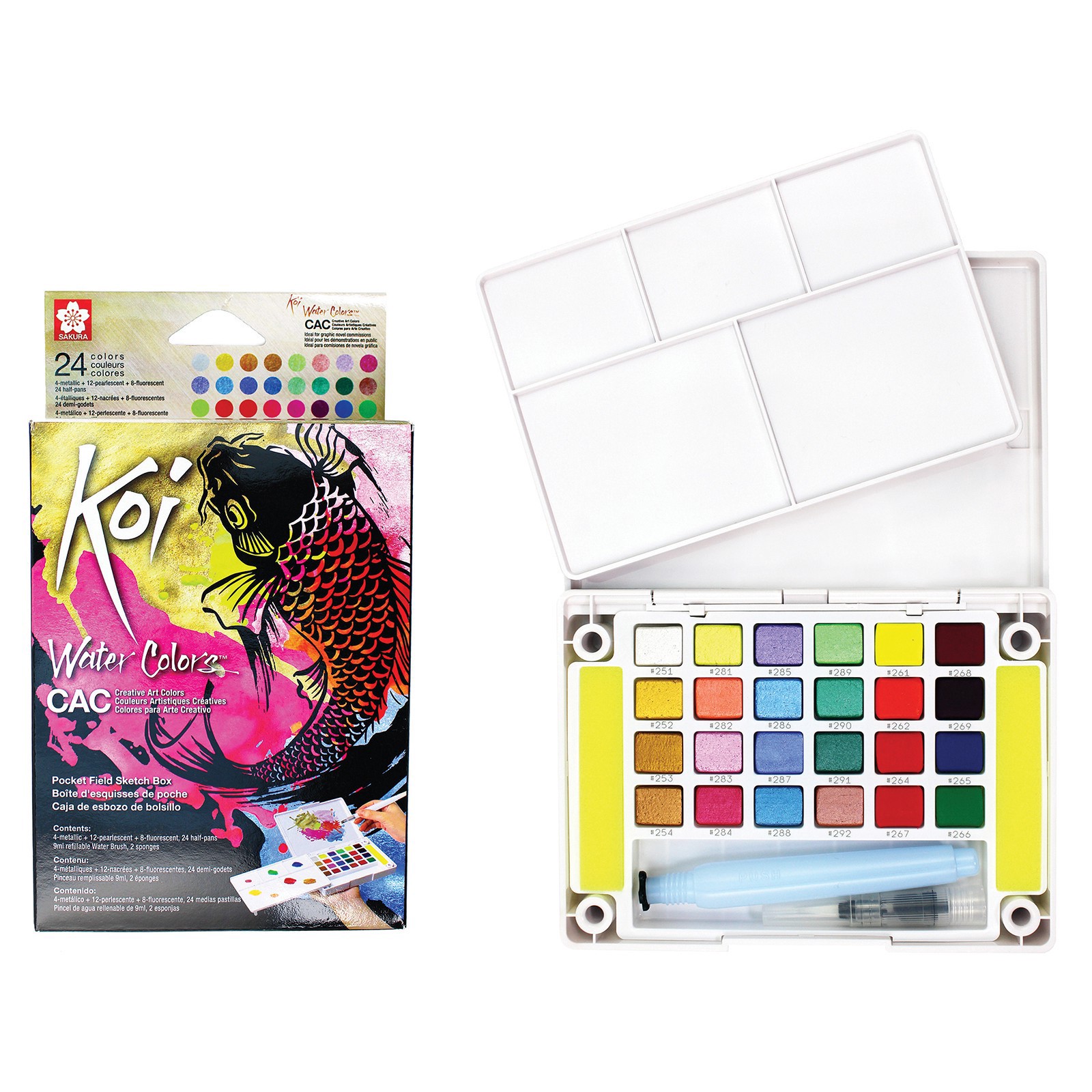 slide 4 of 4, Koi Water Colors Pocket Field Sketch Box, 1 ct