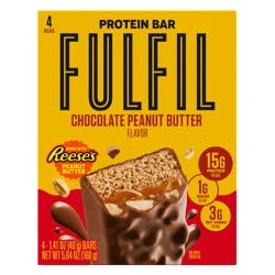 FULFIL Chocolate and REESE'S Peanut Butter Flavored Protein Bar, 1.41 oz (4 Count)