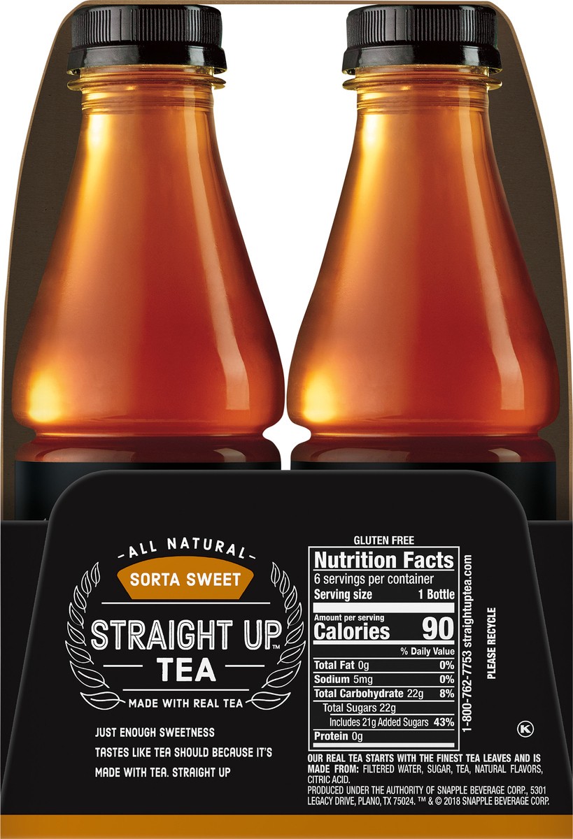 slide 5 of 7, Straight Up Sorta Sweet Tea 6-18.5 fl oz Bottles, 6 ct; 18.5 fl oz