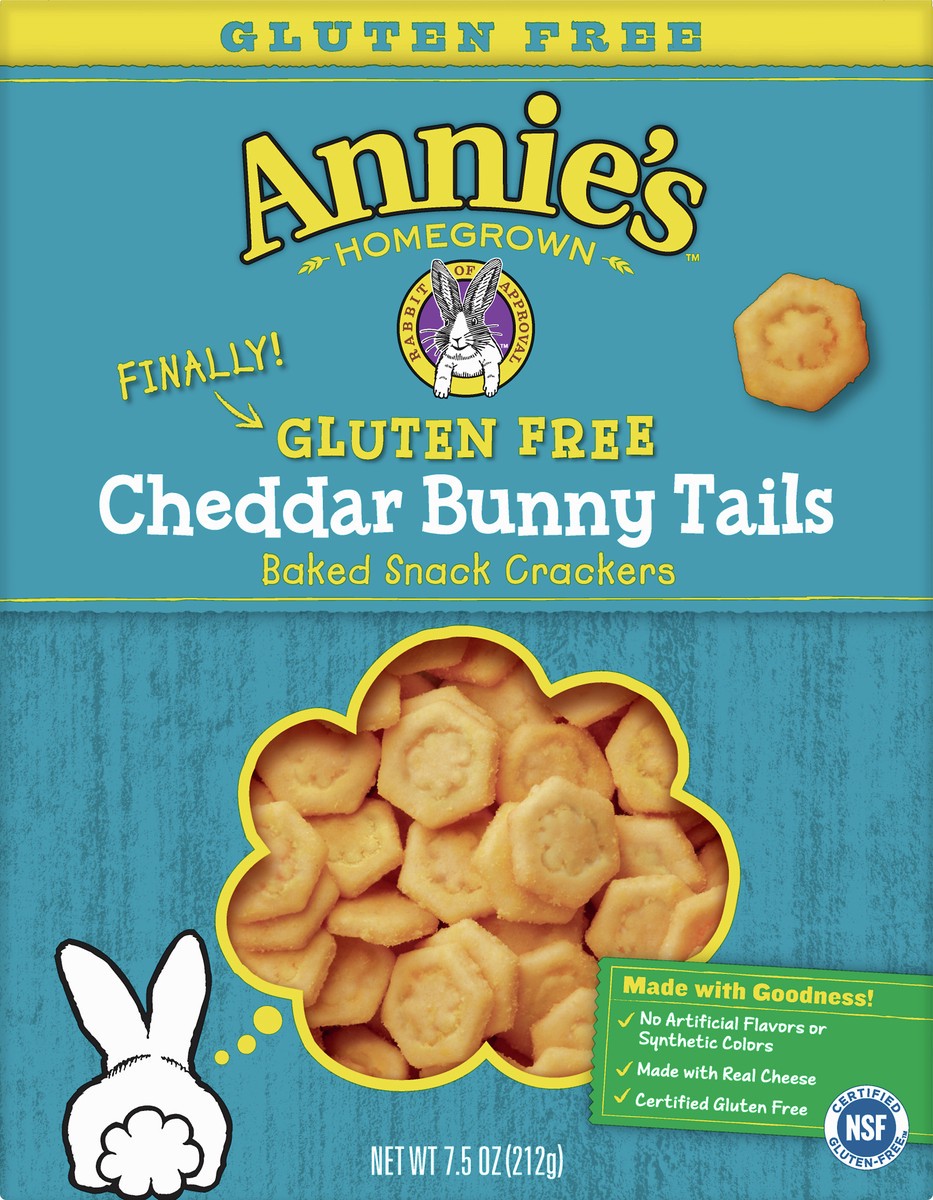 slide 1 of 11, Annie's Gluten Free Cheddar Bunny Tails Baked Snack Crackers 7.5 oz, 7.5 oz