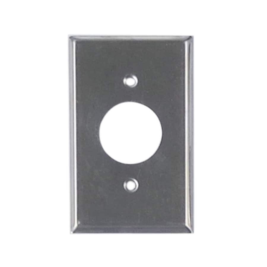 slide 2 of 2, Utilitech 1 -Gang Standard Size Stainless steel Stainless steel Indoor Round Wall Plate, 1 ct