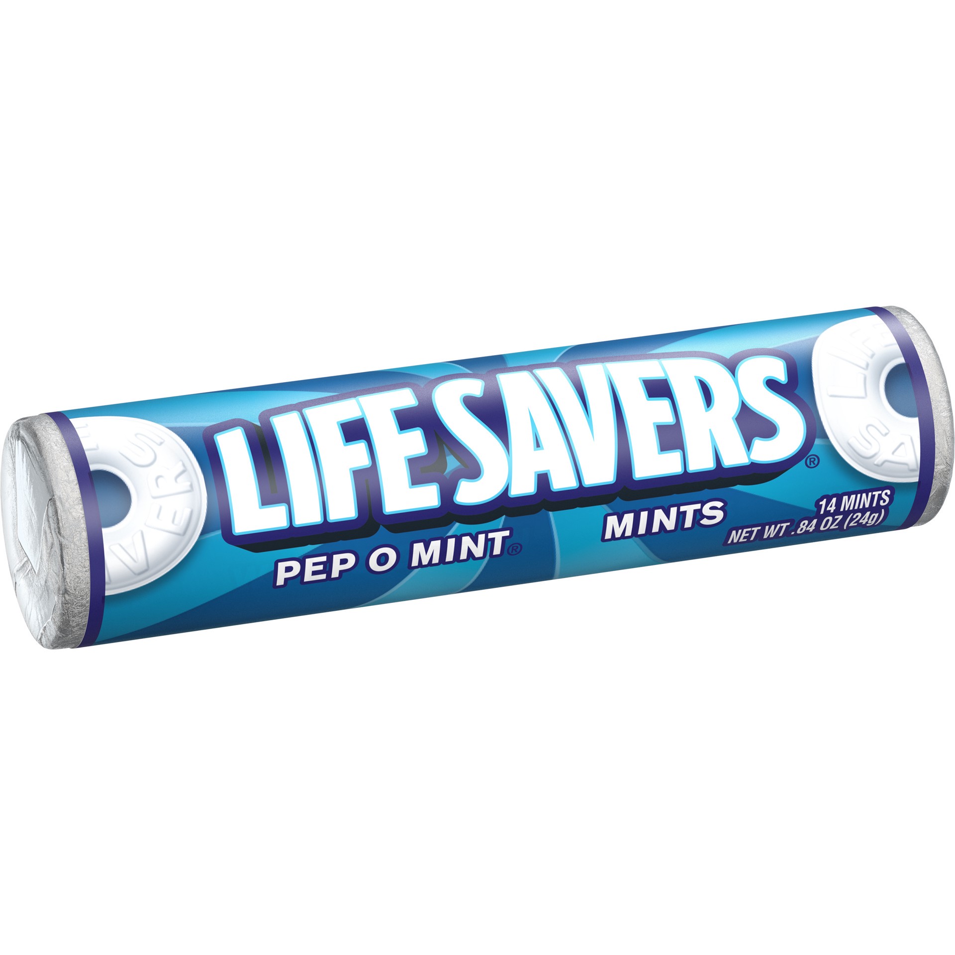 slide 1 of 4, LIFE SAVERS Pep-O-Mint Breath Mints Hard Candy, 0.84 oz Roll, 0.84 oz