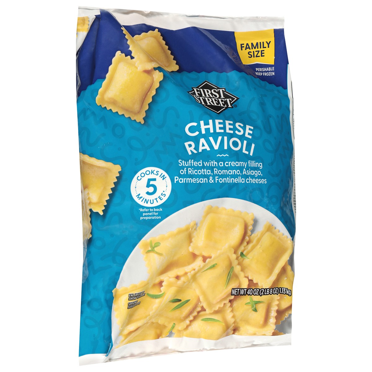 slide 2 of 4, Cb09 First Street Medium Square Cheese Ravioli, 2.5 lb