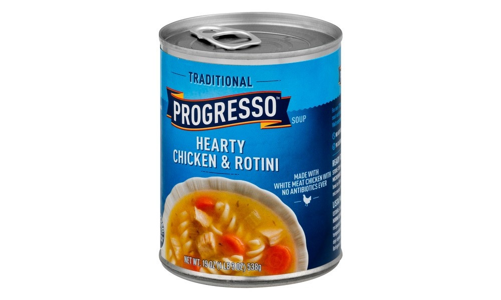 slide 2 of 3, Progresso Traditional Hearty Chicken & Rotini Soup 19 oz, 19 oz