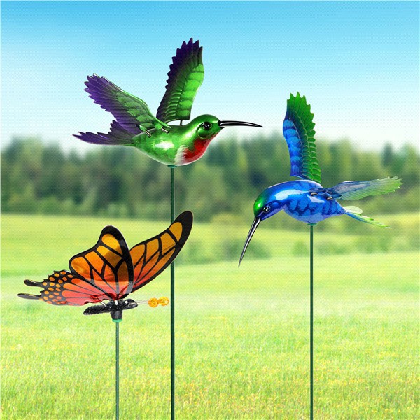 slide 2 of 9, 7" Windy Wings Garden Stake Mixed Assortment, 1 ct