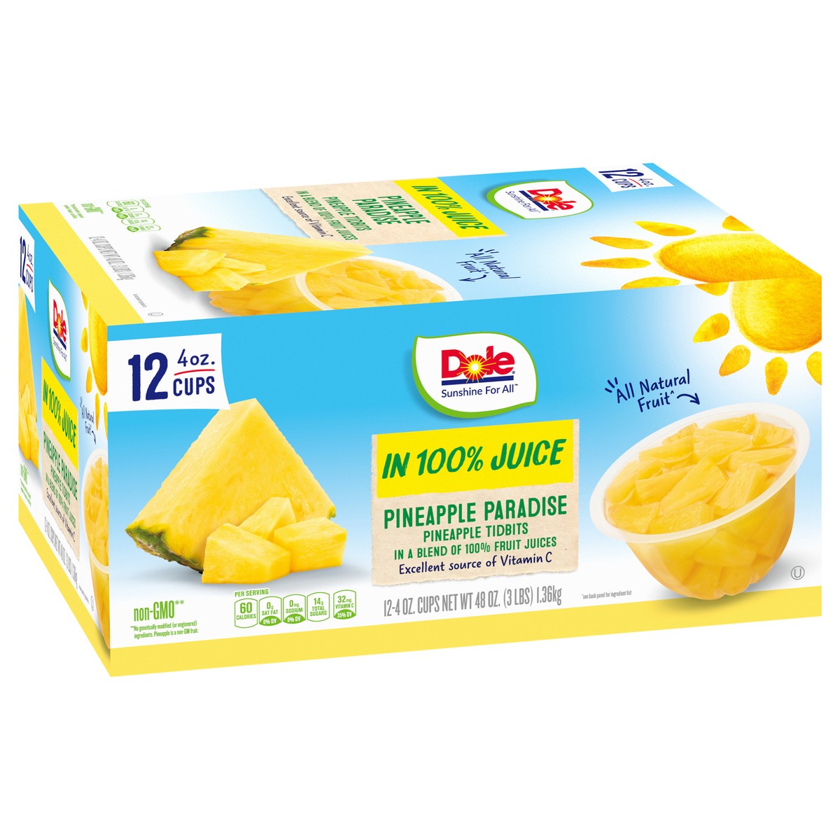 slide 4 of 9, DOLE Pineapple Paradise Pineapple Tidbits Fruit Bowl Cups - 12 ct; 4 oz, 12 ct; 4 oz