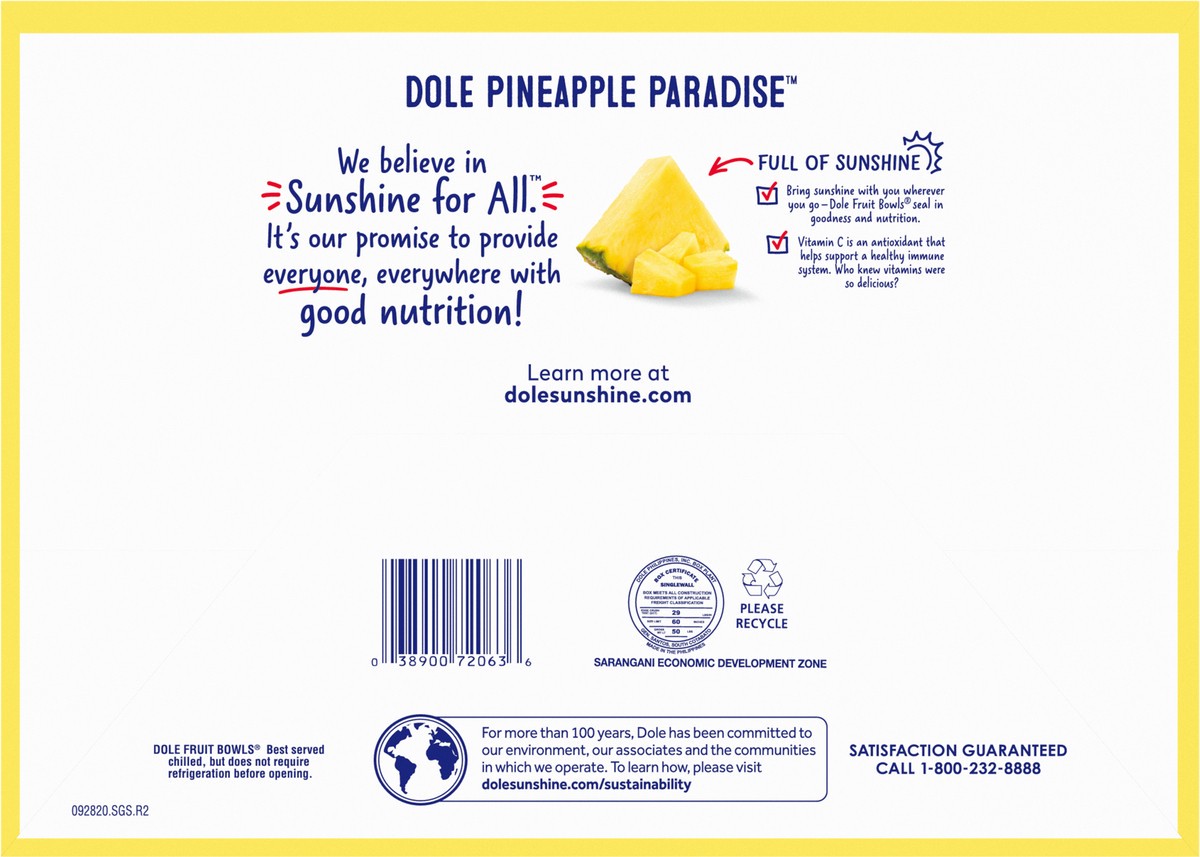 slide 9 of 9, DOLE Pineapple Paradise Pineapple Tidbits Fruit Bowl Cups - 12 ct; 4 oz, 12 ct; 4 oz