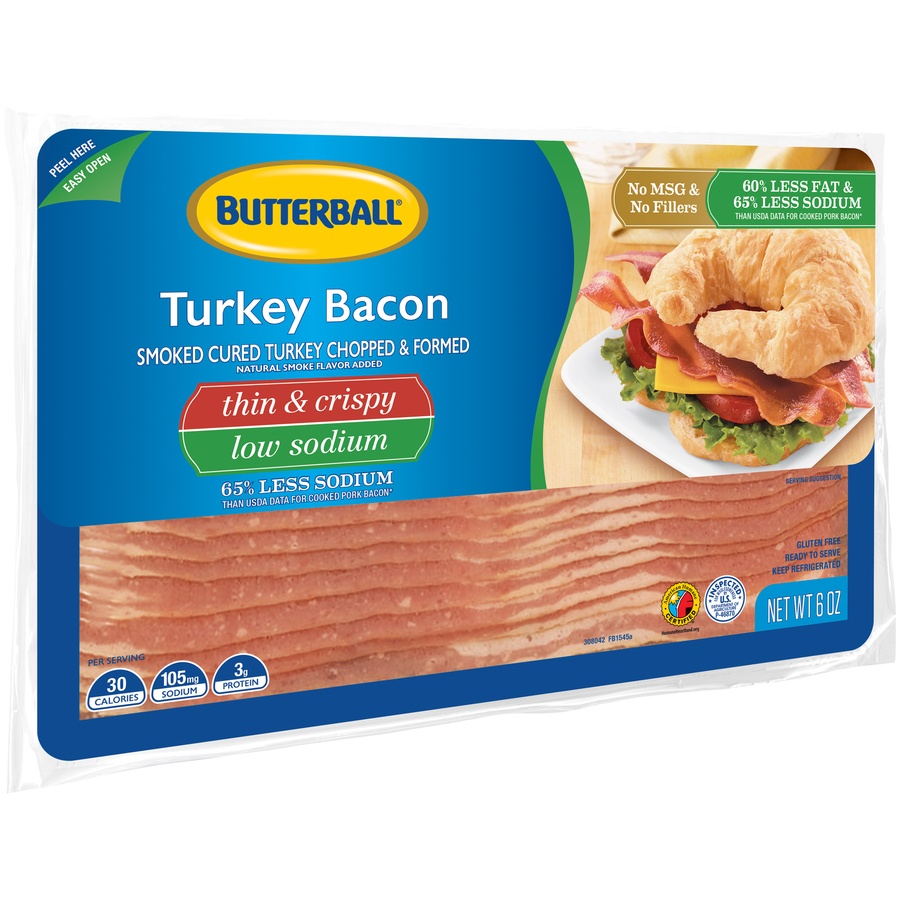 slide 2 of 8, Butterball Everyday Btbl L/S Turkey Bacon, 6 oz