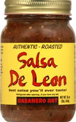 Salsa De Leon Habanero Hot Salsa 16 oz